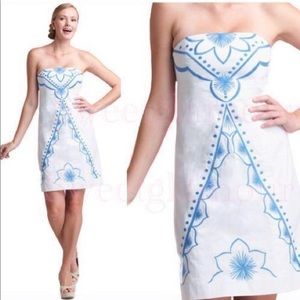Strapless Embroidered Dress